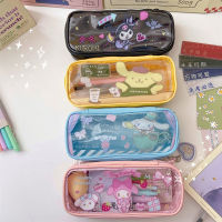 การ์ตูน Sanrio Melody Cinnamoroll Kuromi กระเป๋าดินสอโปร่งแสง Frosting กระเป๋าเครื่องสำอางเก็บเครื่องเขียนกระเป๋าเด็กผู้หญิง Gifts