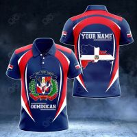 2023 NEW Style Customize Dominican Republic Map &amp; Coat Of Arms Unisex Adult Polo Shirtsize：XS-6XLNew product