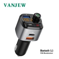 Vanjew C68ชาร์จเร็วสองเท่าส่งสัญญาณ Fm ชุด Bluetooth5.0รถยนต์โทรแฮนด์ฟรีสามช่อง Usb เครื่องเปลี่ยนเสียง Fm เครื่องเล่น Mp3ในรถยนต์