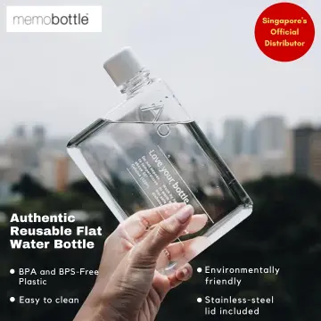 750ml Proof Flat Slim Water Bottles Plastic Transparent Portable Juice BS