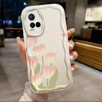 เคสสำหรับ Vivo Y21 Y33S/Y21T/Y21S/Y21A/Y212021/T1X/Y33T ลายคลื่นดอกทิวลิปไอศกรีมสาวน่ารักนิ่มเคสเคสโทรศัพท์