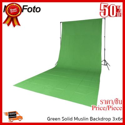 ✨✨#BEST SELLER ผ้าฉากสีเขียว Green Solid Muslin Backdrop 3x6m ##กล้องถ่ายรูป ถ่ายภาพ ฟิล์ม อุปกรณ์กล้อง สายชาร์จ แท่นชาร์จ Camera Adapter Battery อะไหล่กล้อง เคส