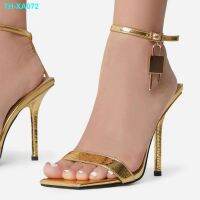 In the summer of 2023 with a new type fine words buckles sandals women Europe and big yards square head high heels for womens shoes