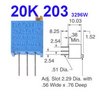 (5ชิ้น)VR เกือกม้า 20 Kohm (203) 3296W Trimpot Variable Resistor (Trimmer Potentiometer)