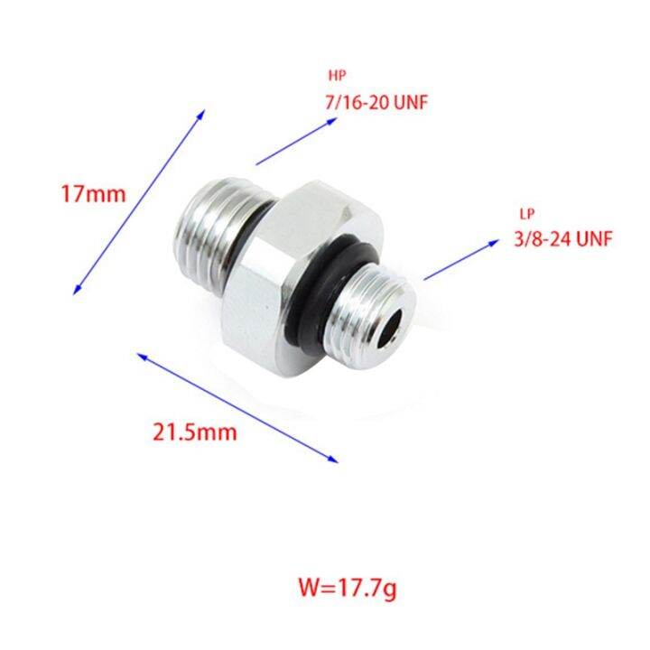 7-16-20unf-to-3-8-24unf-silver-diving-adapter-chrome-plated-copper-diving-adapter-diving-computer-watch-high-and-low-pressure-adapter