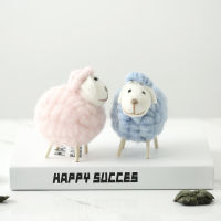 ประณีต Mini Sheep Figurines ตกแต่งห้องนั่งเล่นตกแต่ง Miniatures Kawaii Desktop Decor อุปกรณ์เสริม Kid Gifts