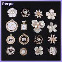 PERPE 5PCS ผู้หญิง ไข่มุก Rhinestone อุปกรณ์รองเท้า เครื่องประดับแฟชั่น เสน่ห์การตกแต่งรองเท้า เสน่ห์รองเท้า