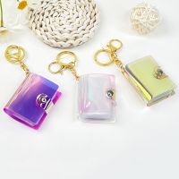Color Mini Album Storage Book Keychain Hanging Chain Portable Album Keychain Mini Photo Sticker Keychain Jelly Color Card Holder