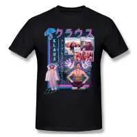 【Mens clothing】เสื้อผ้าผู้ชายร่มสถาบันการศึกษาห้าการ์ตูนเสื้อยืด Klaus Hargreeves ผู้ชาย Vaporwave ฝ้ายประเดิมพลู