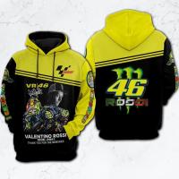 Fanmade Valentino Rossi 1996-2021 vr46 MotoGP racing polyester 3D print Hoodie