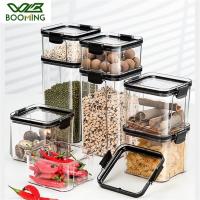 【CW】 WBBOOMING 4 Different Capacity Plastic Sealed Cans Kitchen Storage Box Transparent Food Canister Keep Fresh New Clear Container