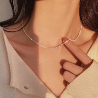 Sparkling Necklace Trendy Chain Choker for Women Fashion Brilliant Crystal Silver Plated Necklaces Accessories Jewelry Gift 2022