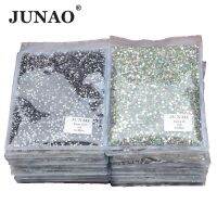 JUNAO Bulk Wholesale 100 Gross SS6 8 10 12 16 20 30 Black Flatback Crystal Rhinestones Nail Art Decoration Glue On Strass Stone Phone Camera Flash Lig