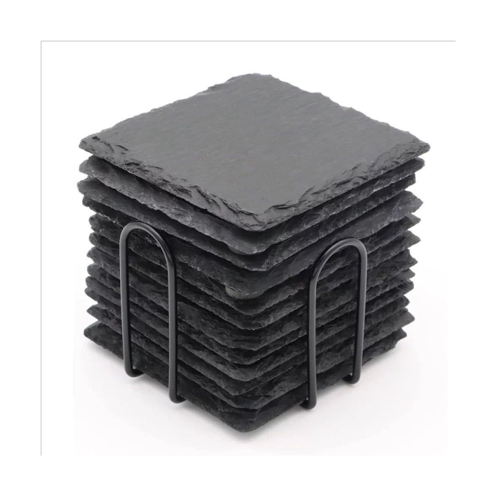 12pcs-slate-coasters-bulk-4-inch-square-black-slate-stone-coaster-handmade-drink-bar-slate-coasters