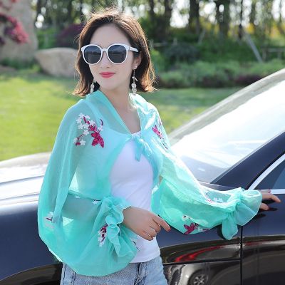 Hot sell Prevent bask in cape three use summer beach shade cycling long sleeve cuff scarves uv outdoors bask in clothes