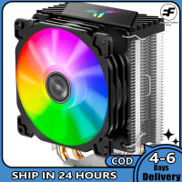 CR1200เครื่องทำความเย็น CPU RGB 3Pin 2ท่อความร้อน CPU ฮีทซิงค์โคมไฟอัตโนมัติพัดลมระบายความร้อนสำหรับ LGA 775/1150/AM4/AM3 +/AM3