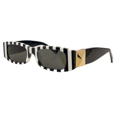 Luxury nd Designer Fashion rivets VA4105 Women Sunglasses R Small Square Frame Glasses Black Rectangular SunGlasses UV400