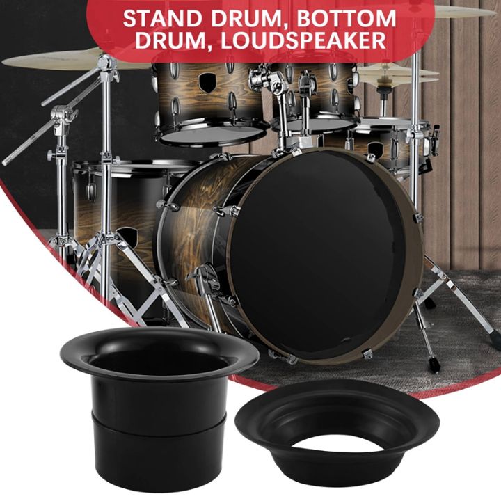 bass-drum-enhancer-abs-rubber-bass-drum-kick-enhancer-with-black-port-hole-protector-mic-hole-drum-head