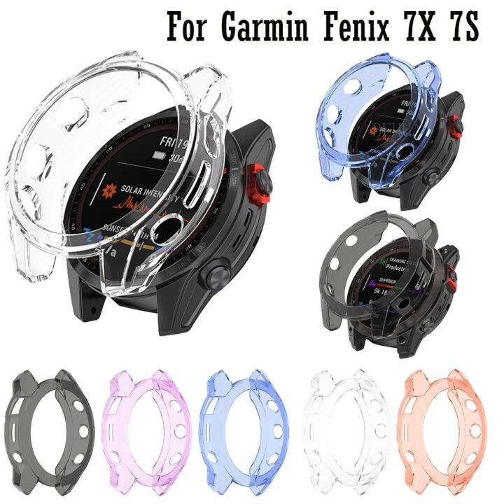 2pcs-protective-case-for-garmin-fenix-7x-fenix-7s-smartwatch-cover-replacement-tpu-protector-cases-shell-wristband-frame-bumper