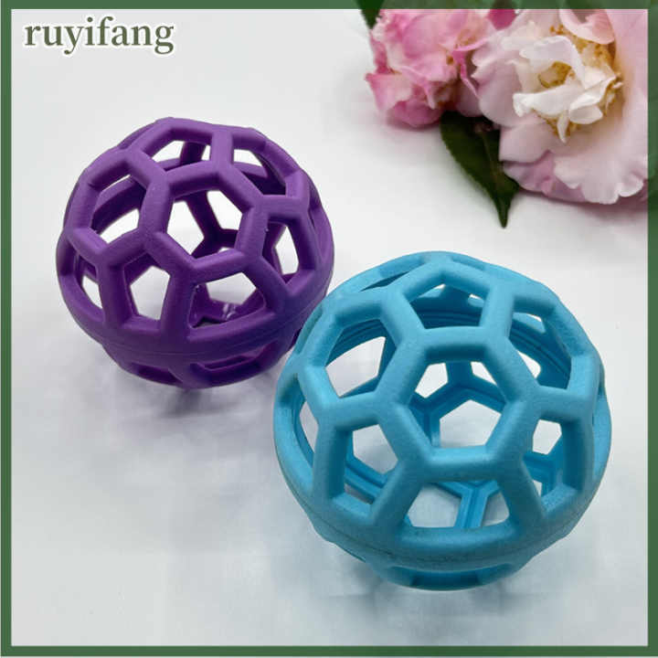 ruyifang-ของเล่นที่ทำจากยางธรรมชาติของสุนัขลูกบอลเพื่อความปลอดภัยรูปทรงเรขาคณิตของสุนัขลูกบอลแบบอินเตอร์แอคทีฟลูกสุนัขการฝึกเล่นฟันทำความสะอาดฟันของเล่นกลวง