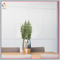 HWSJ 6Pcs DIY ของชำร่วยงานแต่งงาน เครื่องประดับพวงหรีด ตกแต่งคริสต์มาส ตกแต่งต้นคริสต์มาส พืชประดิษฐ์ สาขาไพน์นีดเดิลส์ ใบไซเปรสปลอม