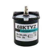 68KTYZ มอเตอร์ถาวรแม่เหล็กซิงโครนัส28W AC 110V 220V ความเร็วเกียร์2.5Rpm-110Rpm แรงบิดสูง100KG CW ย้อนกลับไปข้างหน้า