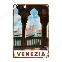 Venice Venezia Enit โปสเตอร์การเดินทางสไตล์วินเทจโปสเตอร์ห้องครัวโรงภาพยนตร์โปสเตอร์ดีบุกโบราณ