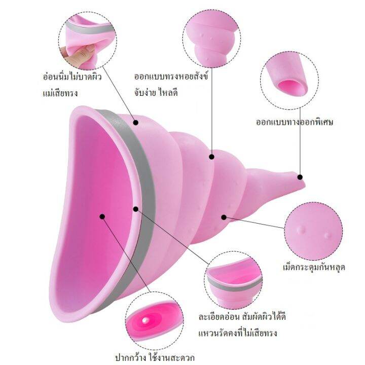 กรวยยืนฉี่ผู้หญิง-กรวยช่วยยืนปัสสาวะพกพาสำหรับสุภาพสตรี-ที่ยืนฉี่-ยืนปัสสาวะ-ใช้ซ้ำได้-ห้องน้ำเคลื่อนที่-สุขภัณฑ์พกพา