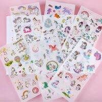 6 Sheets/pack Rainbow Unicorn Stickers Set Decorative Stationery Stickers Scrapbooking Diy Diary Album Stick Label Stickers  Labels