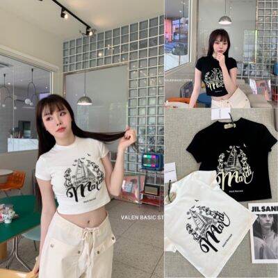 Mardi crop Top  เสื้อยืดครอบคอกลมแขนสั้น คอลใหม่