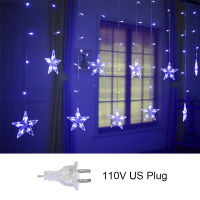 Star String Lights LED Christmas Garland Fairy Curtain light 2.5M Outdoor Indoor For Bedroom Home Party Wedding Ramadan Decor