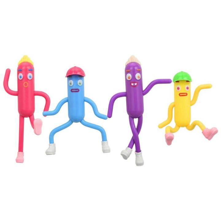 soft-doll-figures-4pcs-sausage-man-character-figure-home-decoration-random-hat-table-ornaments-funny-home-decoration-for-boys-girls-children-women-men-masterly