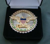 tomwang2012. US OFFICE OF THE SECRETARY OF DEFENSE IDENTIFICATION METAL BADGE WITH BOX