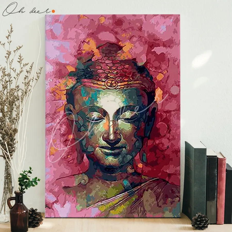 Tranh Tô Màu Theo Số | 40*50 | Có Khung | Đức Phật Hoa Hồng | Lazada.Vn