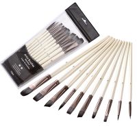 Good Quality 10Pcs/Set Paint Brush Set Nylon Wood Gouache Oil Watercolor Painting Brushes For Paint Tools Drawing Art Supplies Artist Brushes Tools