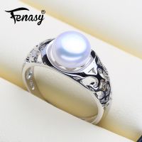 FENASY 925 Sterling Silver Ring Natural  Freshwater Pearl Rings For Women Party Pearl Jewelry Bohemian Cloud Shape Ring New