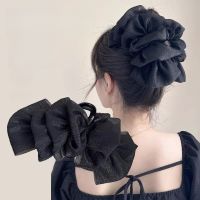 【hot】❐☄  Korean version black starry cloud bubble hair clip with double-sided mesh for elegant womens fashionable accessories
