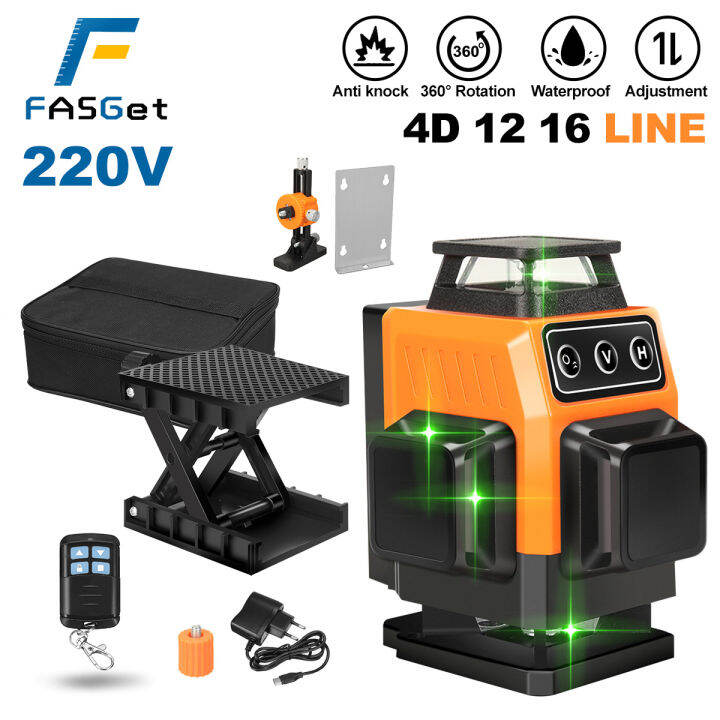FASGet 12/16 Line 4D Green Light Lasers Level Digital Level Self