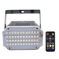 2PCS 48LED RGB 3in1 LED Strobe Light Remote Sound Control Wash Beam Stage Lights Party DJ Bar Lamp(EU Plug)