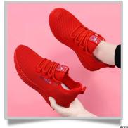 Chạy Bộ Nữ Màu Đỏ 2023 Giày Thể Thao Dệt Thoi Thường Ngày Mẫu Mới Giày Nữ