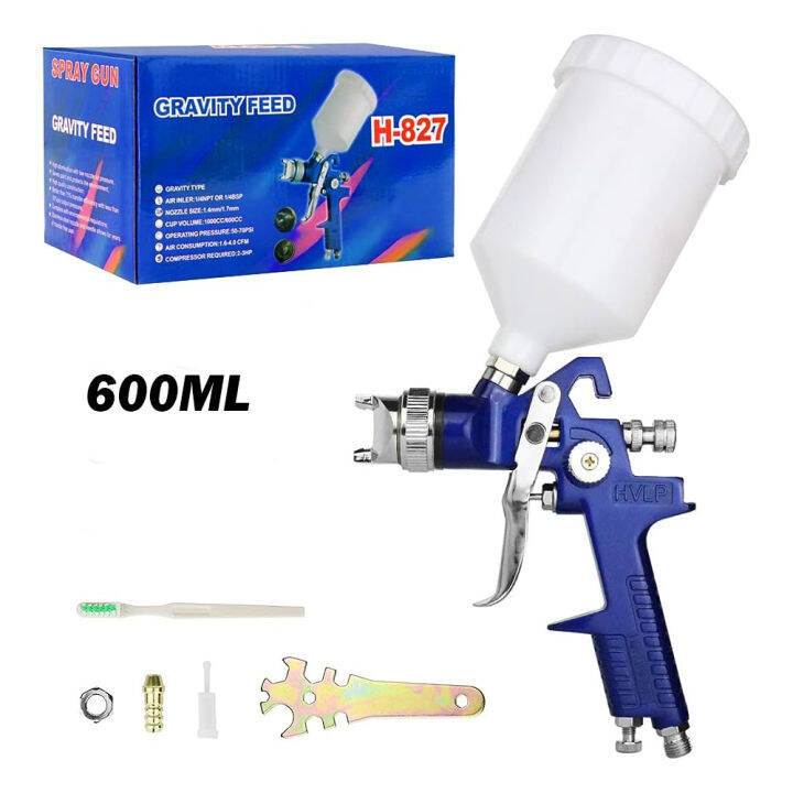 Kit Pistol Semprot Udara HVLP Air Spray Gun Kit Paint Touch Up Gravity Feed Low Pressure Sprayer