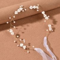 【YF】 Pearl Rhinestone Women Headband Wedding Hair Accessories For Bride Tiara Jewelry Silver Color Hairband