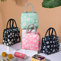 Waterproof Lunch Handbag Lunch Bag With Insulation Portable Lunch Box Fresh Little Daisy Print Lunch Bag Insulated Lunch Bag