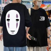 Anime Spirited Away No Face Man Print Graphic T-shirt Unisex Vintage Manga Harajuku Tshirt Men Casual Oversized T Shirts