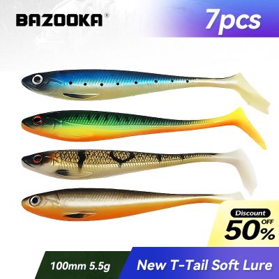 【hot】❈▦ Bazooka Soft Baits Fishing Silicone Shad Shiner Swimbait Wobblers Carp Worm Pesca Bass Paddle Pike Jigging