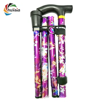 Foldable Reflective Cane Crutch Anti-Shock Guide Walking Stick