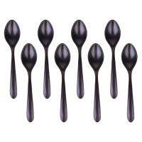 8 Pcs Ceramics Kitchen Utensils Japanese Style Ladles Melamine Gadgets Ice Cream Spoons Rice Eating Black Porridge Serving Utensils