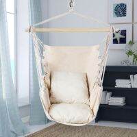 OurWarm Morden Garden Indoor Easy Hanging Canvas Stand Swing Chair Hammock With Pillow