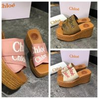 CHLOÉˉNew Thick-soled Slippers Combination Ribbon Rubber Foam Sole Ladies Large Size Heightening Sandals and Slippers (3 Colors)