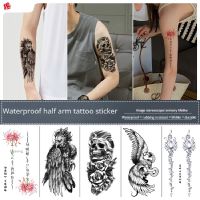 210x114mm Black And White Animal Skull Waterproof Flower Colored Tattoo Sticker Temporary Tattoos Sticker The Price Of